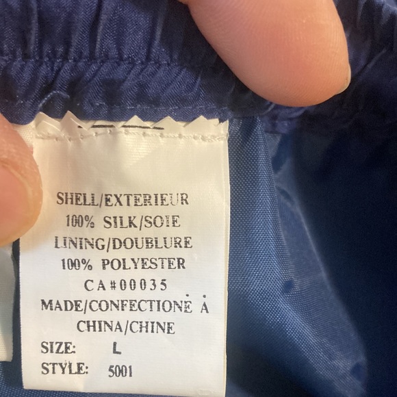 Second Wind vintage elastic waist blue silk slip on pants - Picture 4 of 4